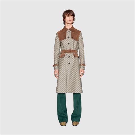 mens gucci trench coat|gucci gg print jacket men's.